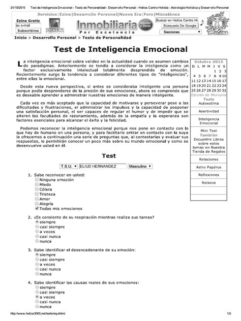 Pdf Test De Inteligencia Emocional Tests Olog A Hol Stica Y