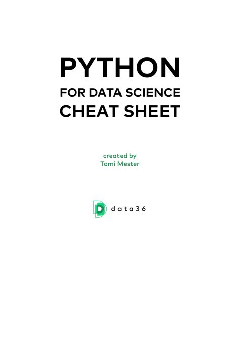 Python For Data Science Cheat Sheet Download Printable Pdf Templateroller