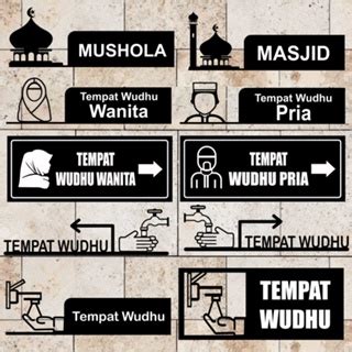 Jual Karimake Sign Board Akrilik Tempat Wudhu Pria Wanita Mesjid Atau