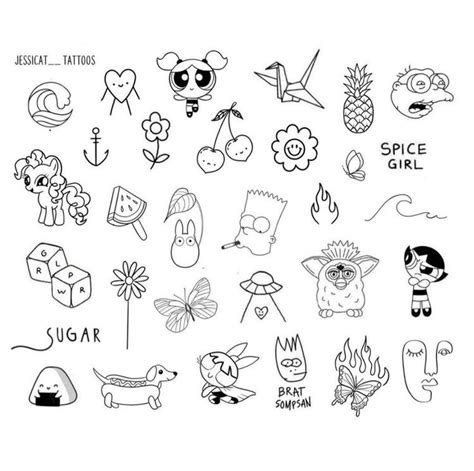 Doodle Tattoo S Tattoo Mini Tattoos Cute Tattoos Printable Nail Art