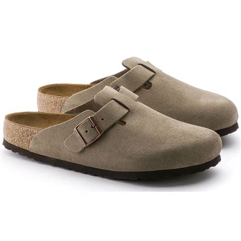 Sabots Birkenstock Unisexe Boston Taupe Suede Narrow Sfb Sabotexpert