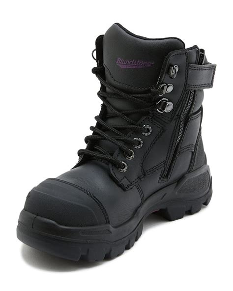 Blundstone Womens Rotoflex 9961 Zip Side Safety Boot Black Buy Online