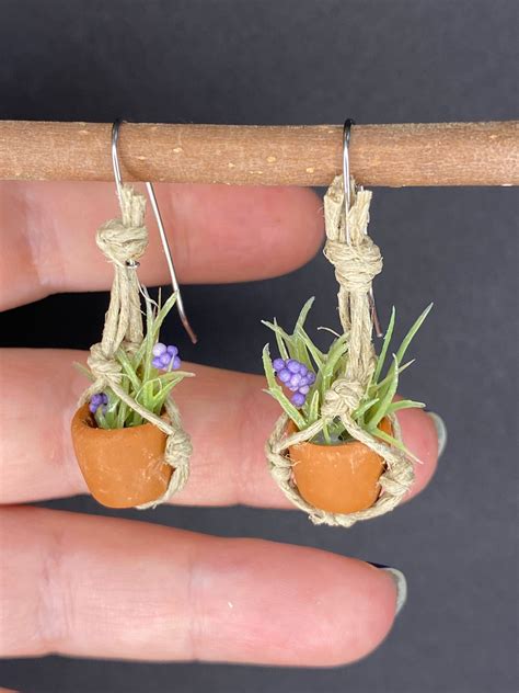 Lavender Flower Houseplant Earrings Etsy Singapore