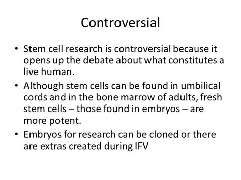 Embryonic Stem Cells Controversy