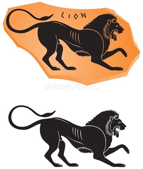 Ancient Greek Ceramic Style Lion Icon Stock Vector - Illustration of ...