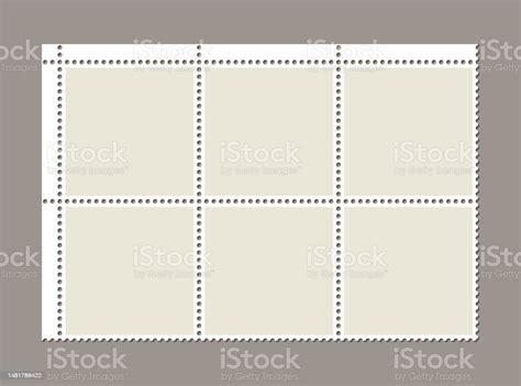 Collector Post Stamp Template And Empty Sale Coupons With Perforated