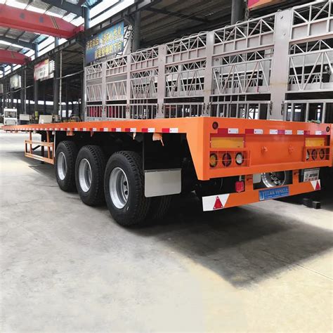 Platform Shipping Ft Container Delivery Flatbed Semi Trailer In