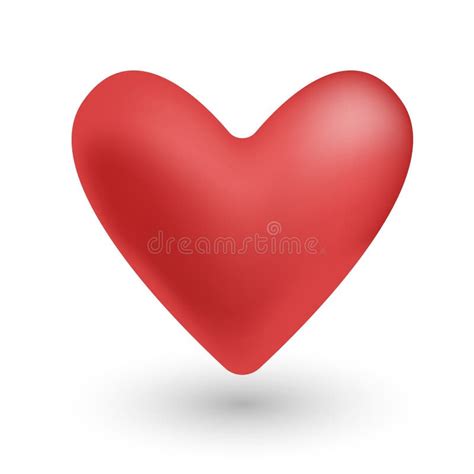 Red Heart Realistic 3d Design Icon Heart Symbol Love Vector