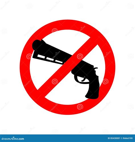 Weapon Prohibited Icon Forbidding Vector Sign No Weapons With Gun