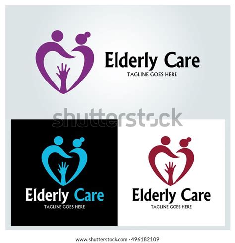 Elderly Care Logo Design Template Heart Stock Vector (Royalty Free) 496182109