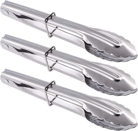 Hinmay Small Stainless Steel Serving Tongs 7 Inch Salad