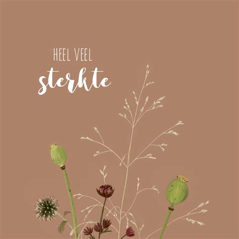 Sterkte Kaartje Bloemen Illustratie Kaartje Go