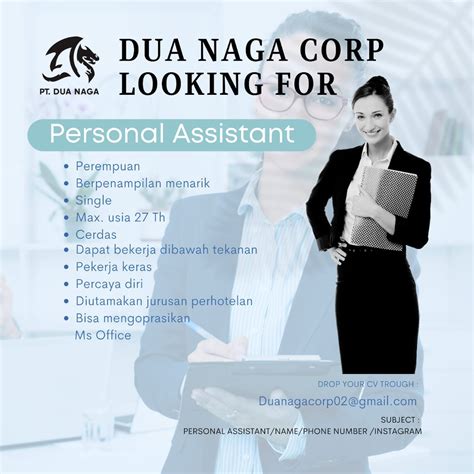 Lowongan Kerja Personal Assistant Di Pt Dua Naga Lokerjogja Id