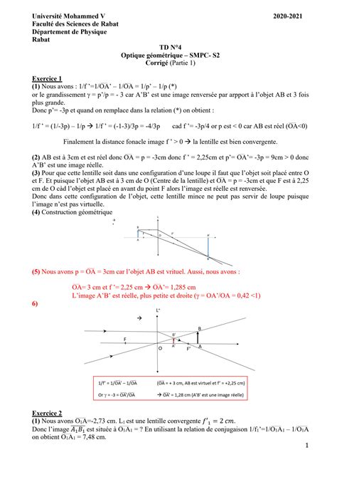 SOLUTION Corrig Td4 Og 2021 Partie 1 Studypool