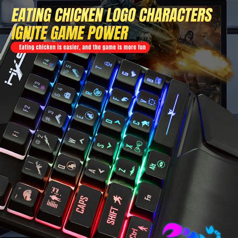 Luoyaxxxxx For Gaming Setup Led Single Handed Backlit Keyboard Mouse Set 35 Keys Mini Usb Wired