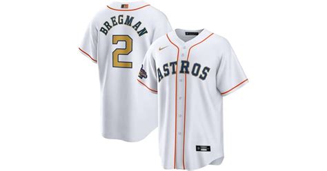 Nike Alex Bregman White Gold Houston Astros Gold Collection