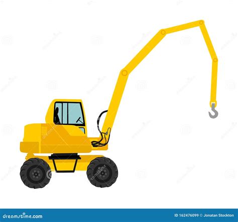 Mobile Crane Vector Isolated On White Construction Site Machine