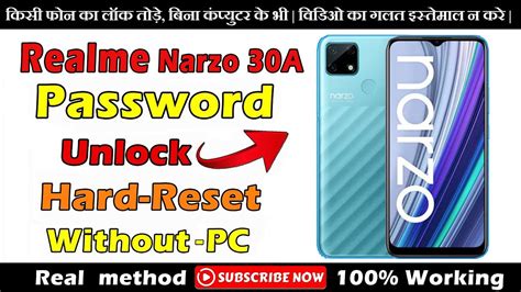 Realme Narzo 30A RMX3171 Password Frp Unlock Without Pc How To