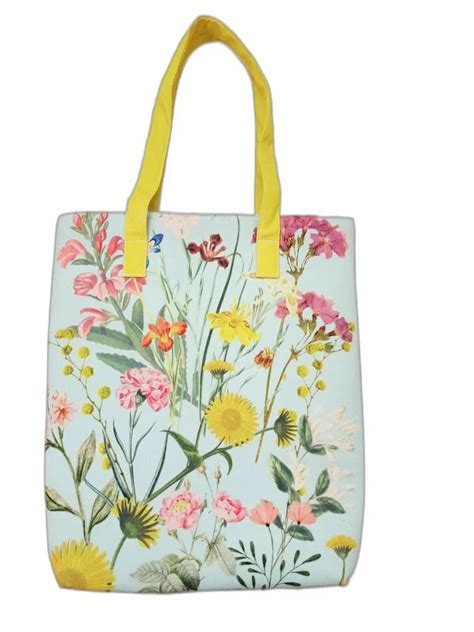 Printed Loop Handle Fashion Canvas Tote Bags 10 20 Kgs Size