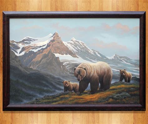 Large Original Fine Art Painting Alaskan Landscape Wildlife