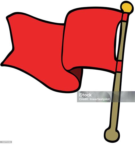 Cartoon Doodle Red Flag Stock Illustration Download Image Now Army