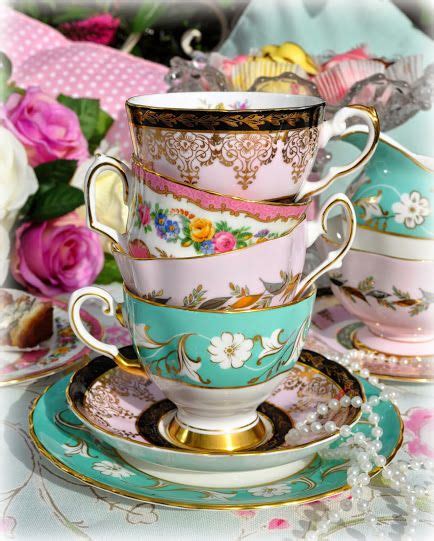 Vintage English Bone China Teacups Saucers And Tea Plates Trios Tea Cups Vintage Tea Cups