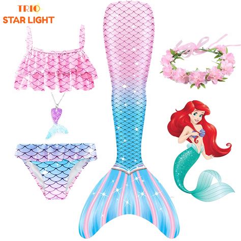 Crianças Sereia Cauda Swimsuit Meninas Cosplay Princesa Trajes Festa De