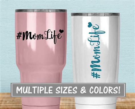 Mom Life Yeti Tumbler Decal Yeti Decal For Women Glitter Etsy