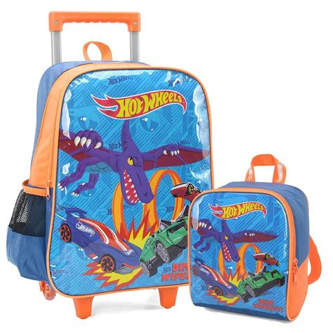Kit Mochila Escolar Infantil Rodinha E Lancheira Hot Wheels Submarino