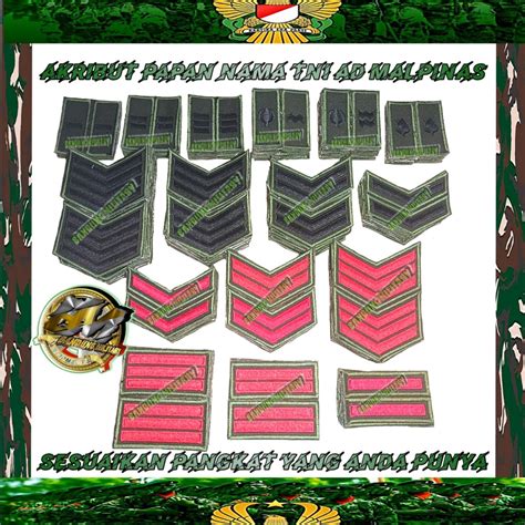 Jual Papan Nama Pdl Tni Ad Pangkat Bordir Malpinas Hijau Army Bahan