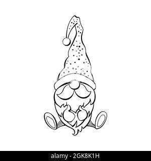 Easter Gnome Contour Drawing Illustration Stock Vector Image Art Alamy