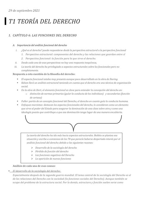 T Teoria Del Derecho Apuntes De Estudio De Septiembre T