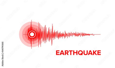 Earthquake seismic wave vector graphic illustration with copy space Stock Vector | Adobe Stock