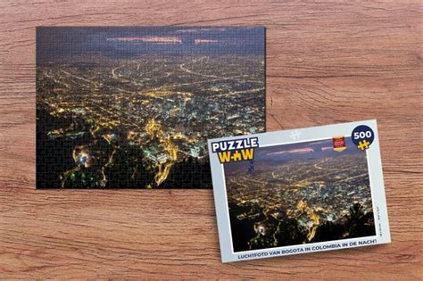 Puzzel Luchtfoto Van Bogota In Colombia In De Nacht Legpuzzel