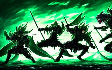 An Epic Anime Battle Scene Between Dark Demons And A Stable Diffusion