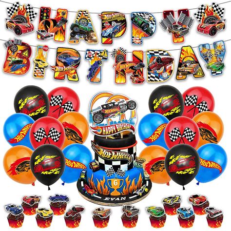 Hot Wheels Beat That Birthday Party Supplies Banner Balloons Cake Toppers Decor Fruugo UK