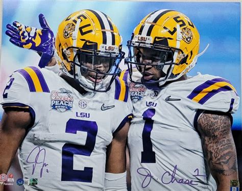 Ja'marr Chase Autographed Signed Ja'marr Chase & Justin Jefferson LSU ...