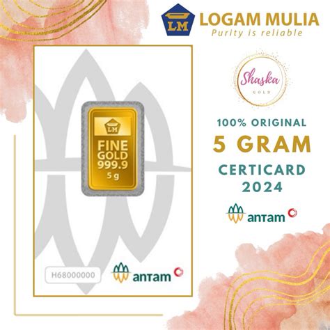 Jual REG ASURANSI Logam Mulia Emas ANTAM 5 Gram Certieye 2024