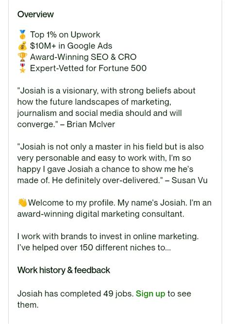 Winning Upwork Profile Examples From Six Figure Freelancers