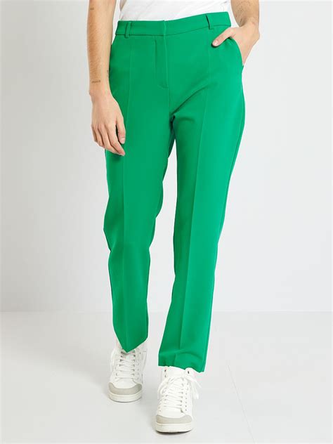 Pantalon De Tailleur Vert Kiabi