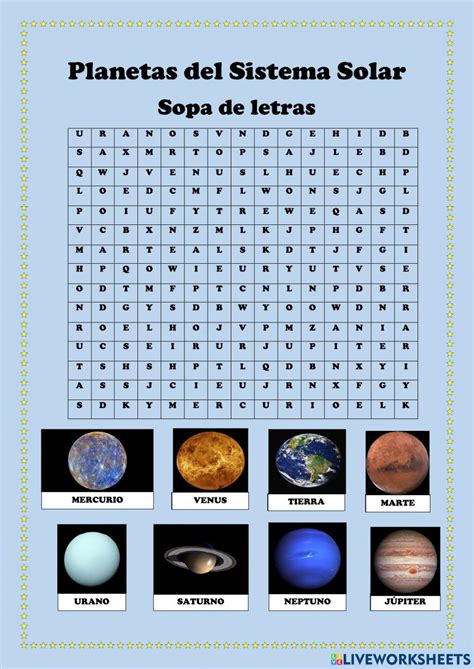 Sopa De Letras Del Sistema Solar