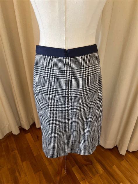 Checkered Woollen Pencil Skirt Lined Women S Fashion Bottoms