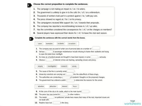 Exam Booster C1 Part 1 Interactive Worksheet Topworksheets