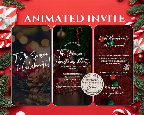 Digital Christmas Party Invitation Holiday Gathering Get Together