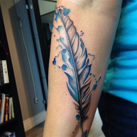 Watercolor Feather Tattoo Designs, Ideas and Meaning - Tattoos For You