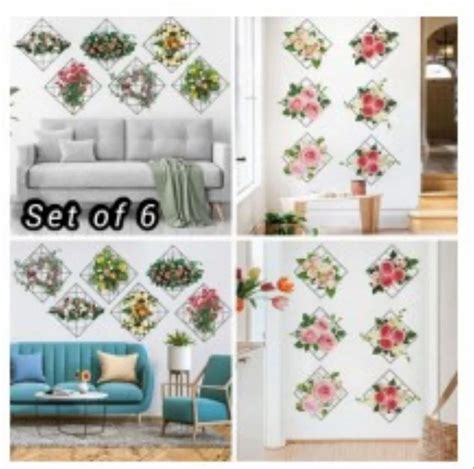 Pvc Vinyl 3d Flower Self Adhesive Wall Sticker Set Of 6 For Living Room At Rs 79piece In Surat