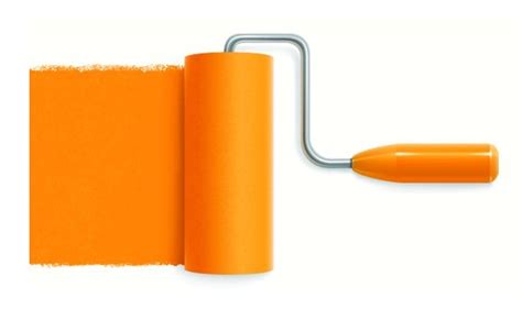 Free Orange Paint Roller Vector - TitanUI