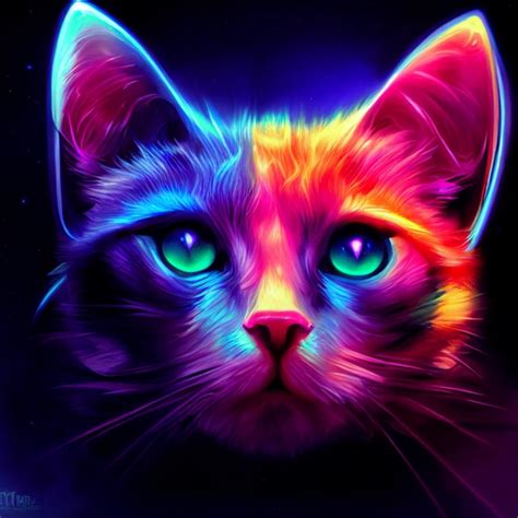 Galaxy Cyberpunk Neon Cat Fantasy Dream Midjourney