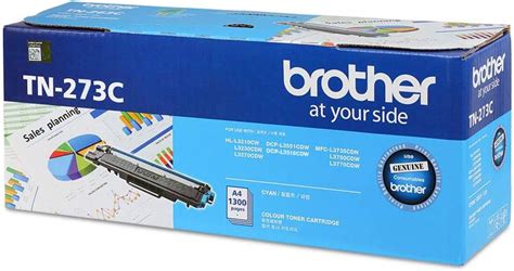 Brother Genuine TN 273C Standard Yield Cyan Ink Printer Toner Cartridge