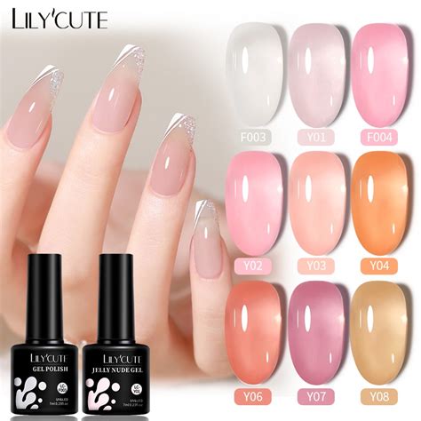 Lilycute Ml Milky Jelly White Gel Soak Off Nail Gel Polish Nail Art Ice Pink Series Jelly Nude
